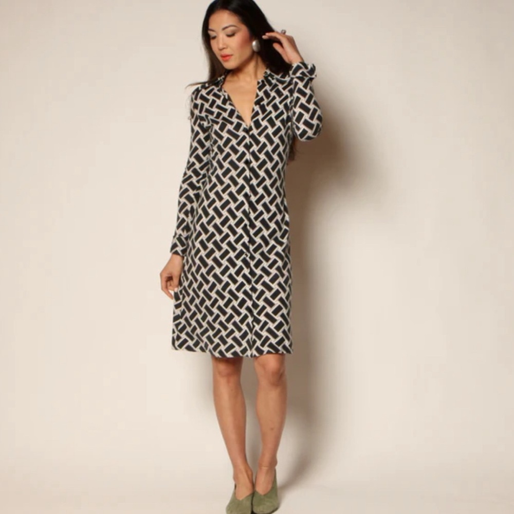 Diane Von Furstenberg Black and White Geometric Dress